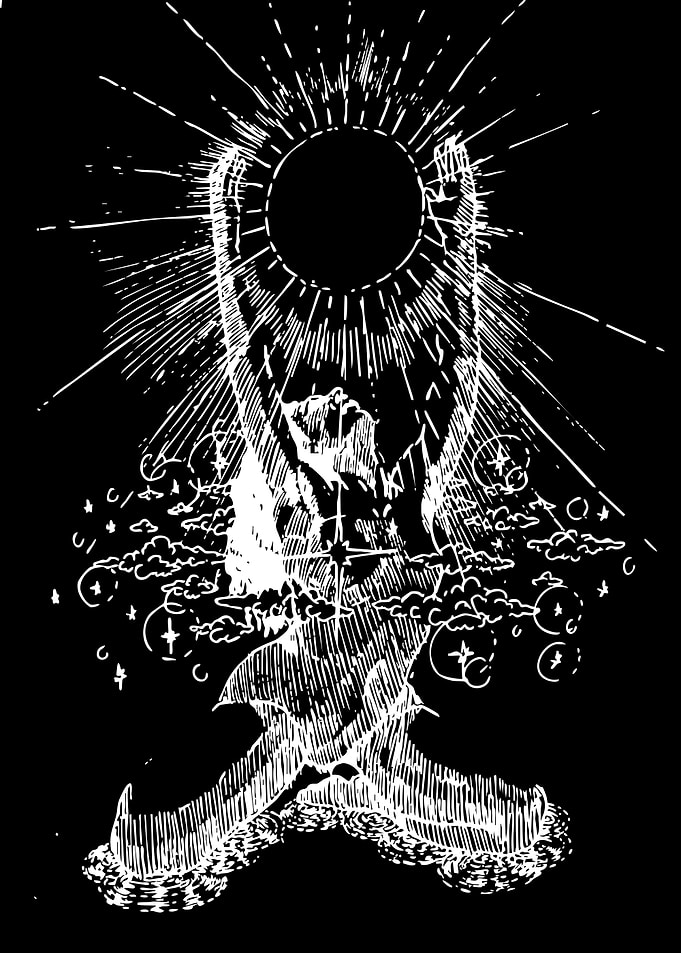 Cosmic Figure Reaching for the Sun