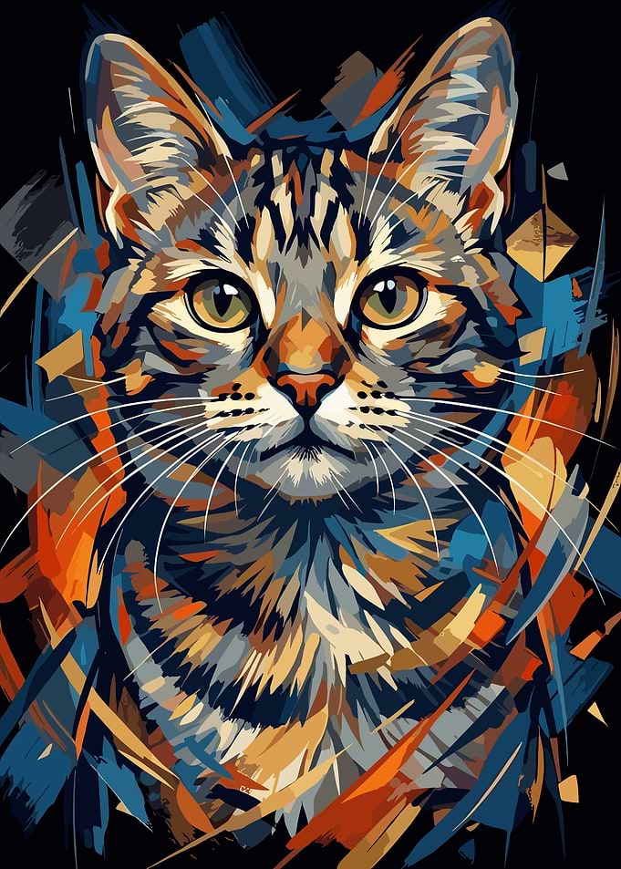 Abstract Cat Portrait