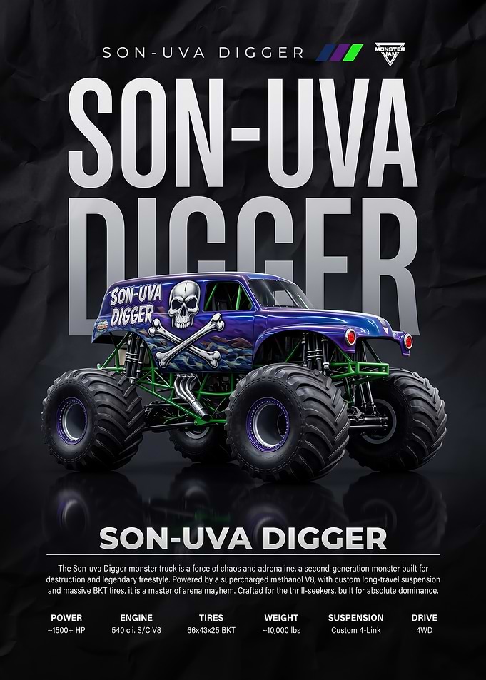 dynamic Son Uva Digger Monster Truck poster