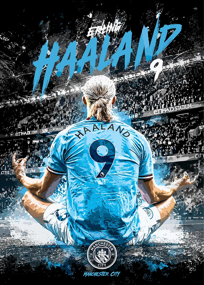 Erling Haaland Manchester City Poster