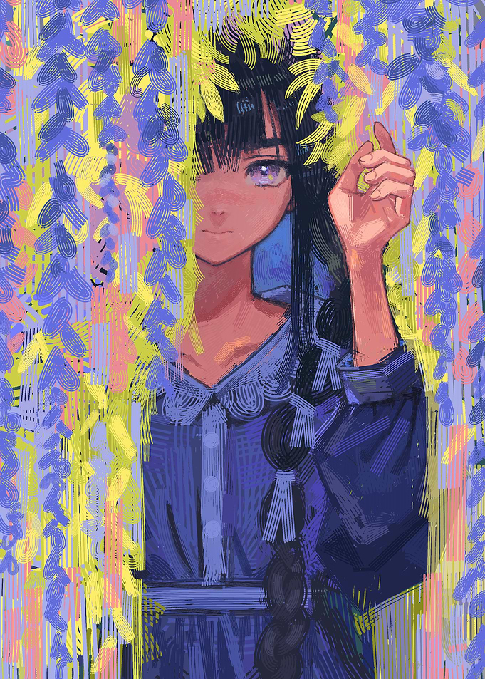 Anime Girl Behind Wisteria