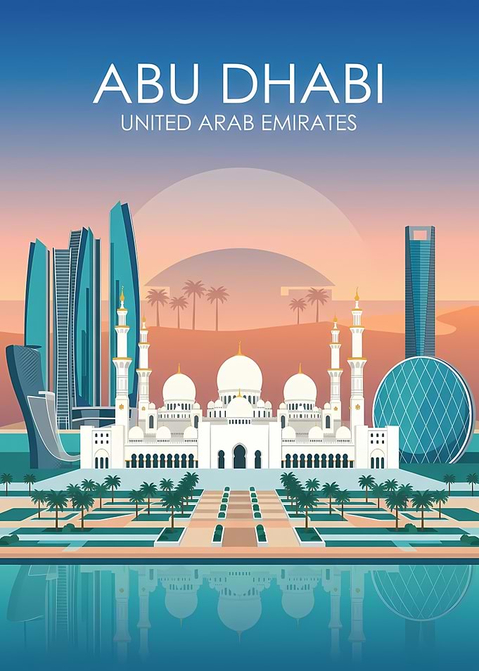 Abu Dhabi Skyline and Mosque