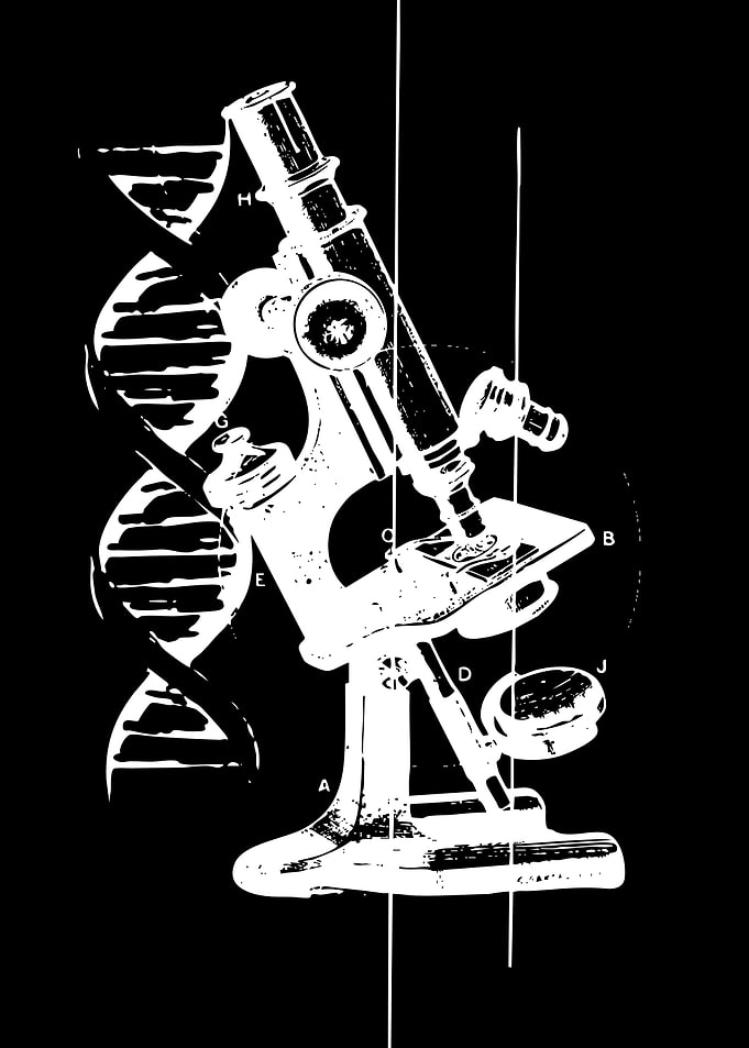 Microscope and DNA Illustration