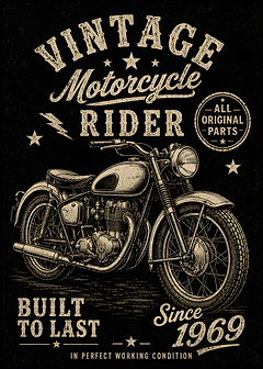 Vintage Motorcycle Rider Poster