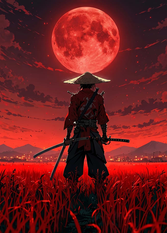 Samurai Under a Blood Moon