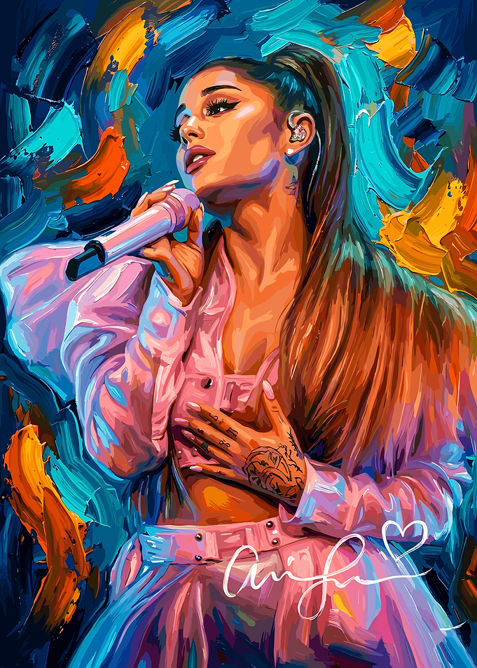 Ariana Grande Singing with Microphone