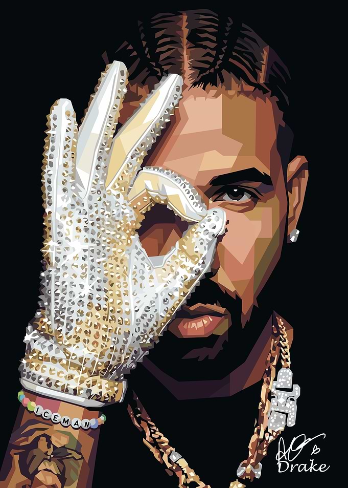 Drake with a jeweled glove