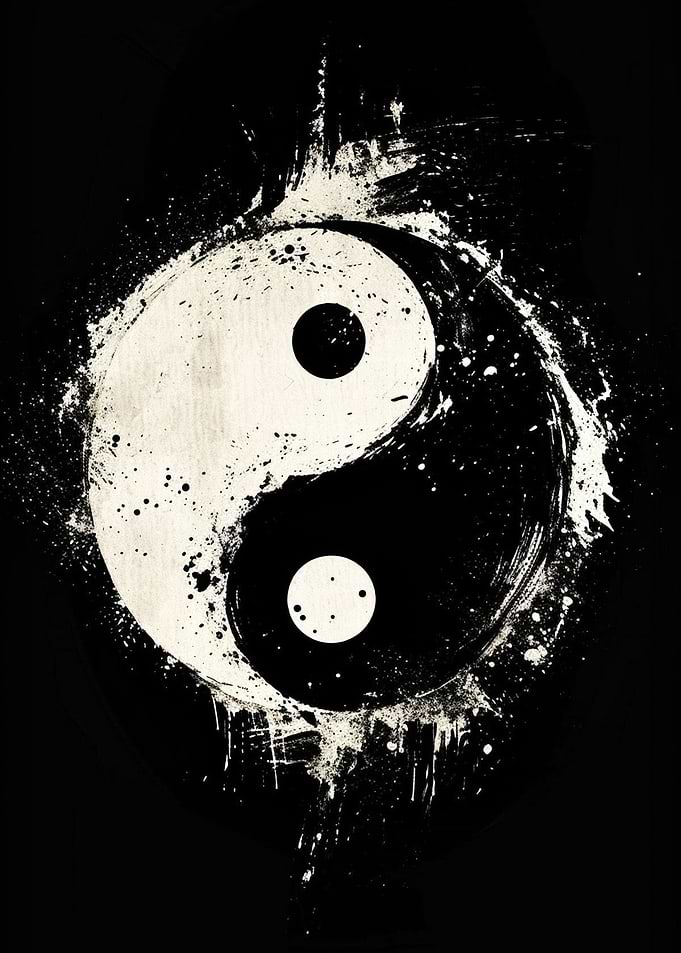 Grunge Yin Yang Symbol