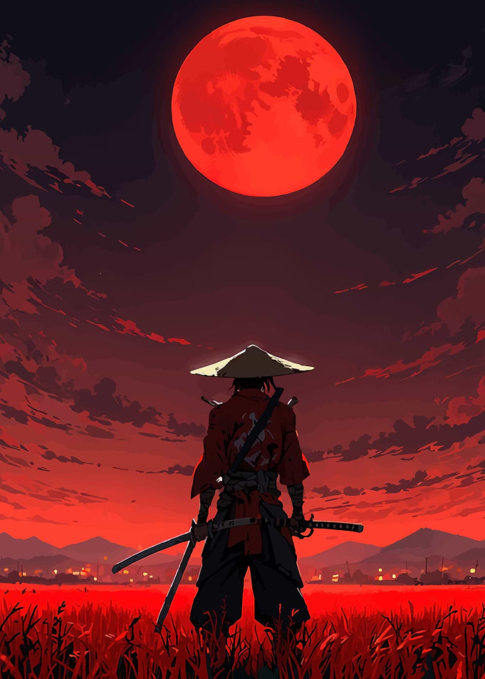 Samurai Under a Blood Moon