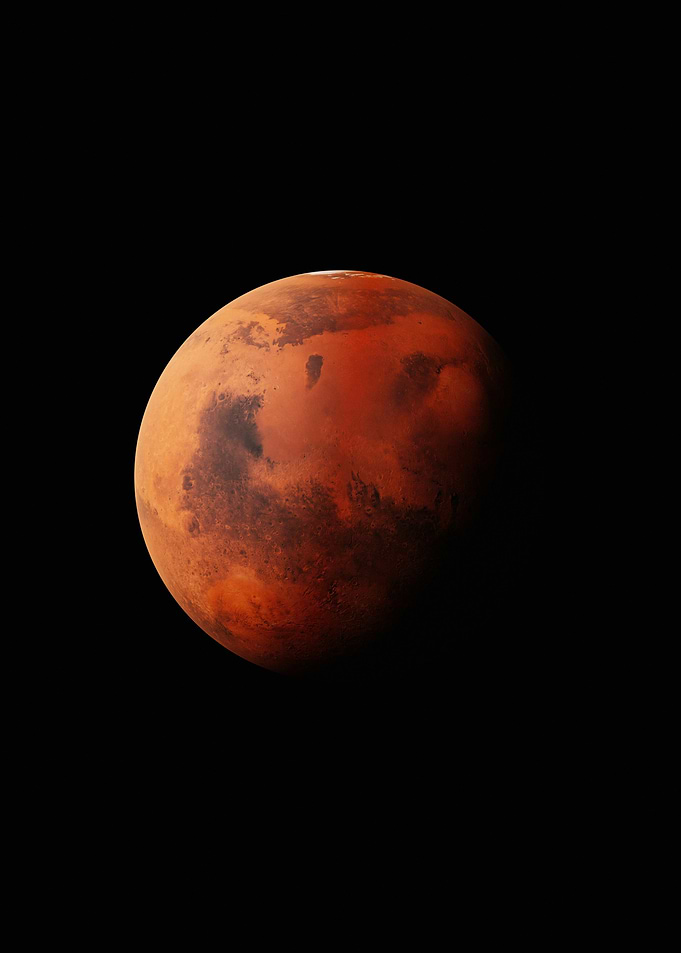 Planet Mars in Space