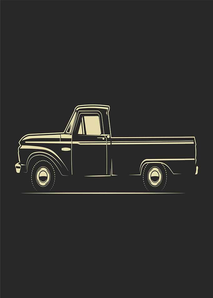 Vintage Pickup Truck Silhouette