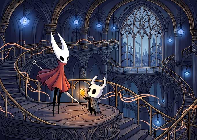 Hornet and the Knight in Hallownest