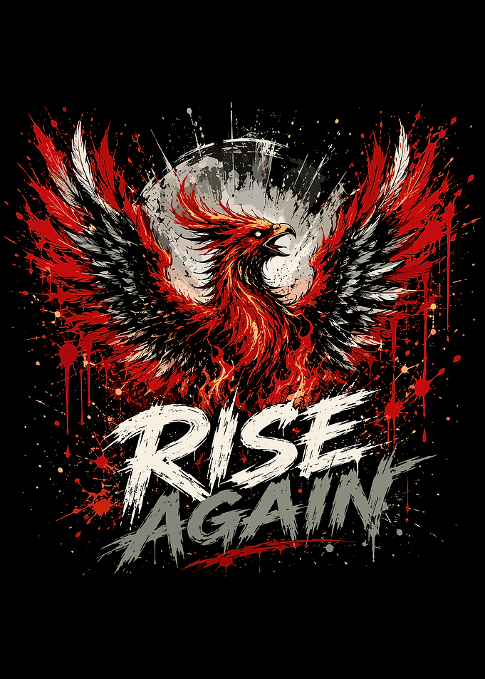 Majestic Phoenix Rising Wall Art Fiery Mythical Bird Fantasy Poster