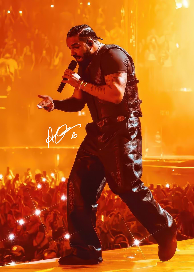 Drake performing on stage