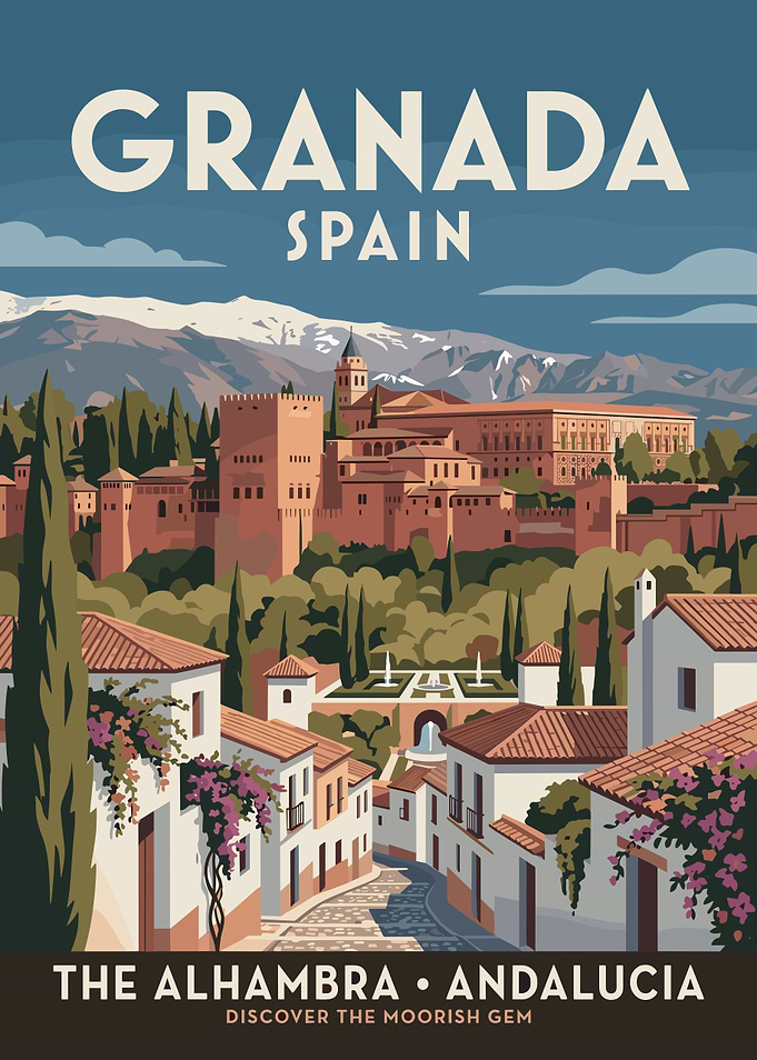 Granada Spain Travel Poster