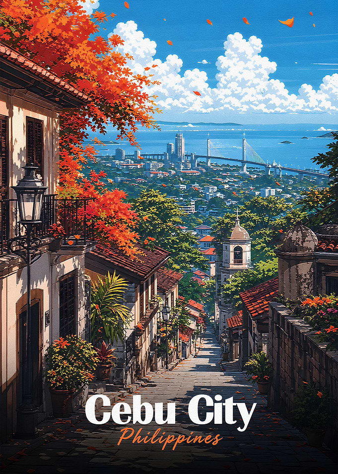 Cebu City Philippines Travel Poster