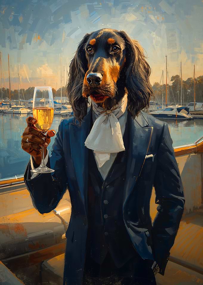 Dapper Dog on a Yacht