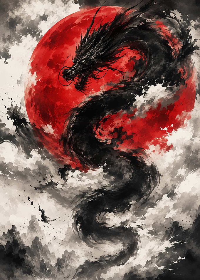 Black Dragon and Red Moon
