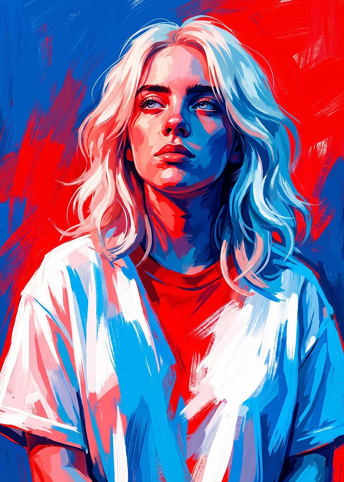 Billie Eilish Pop Art Portrait