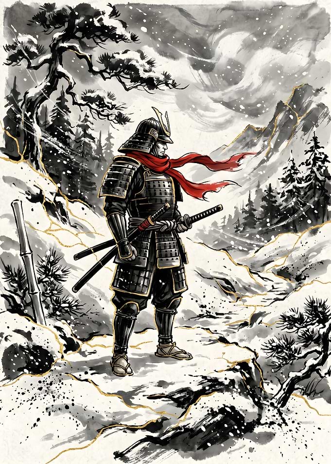 Samurai in Snowy Mountains