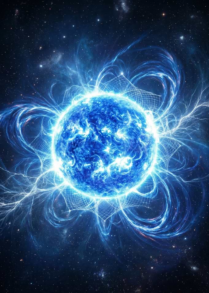 Blue Star with Magnetic Fields
