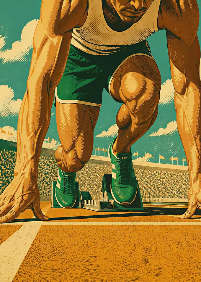Athlete at Starting Blocks