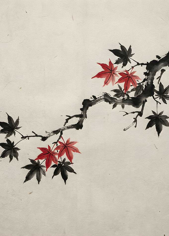Japanese Maple Branch with Leaves