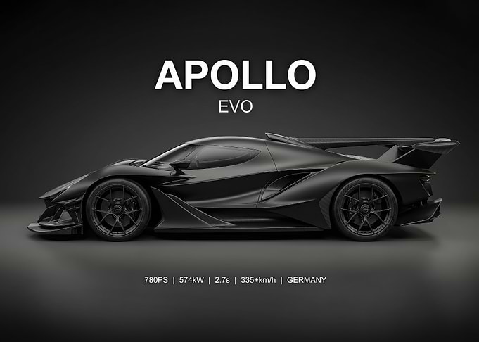 sleek black Apollo EVO Black Supercar poster
