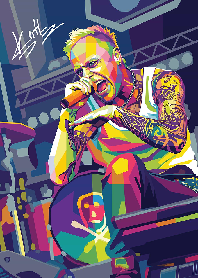 Keith Flint Colorful Pop Art of a Singer