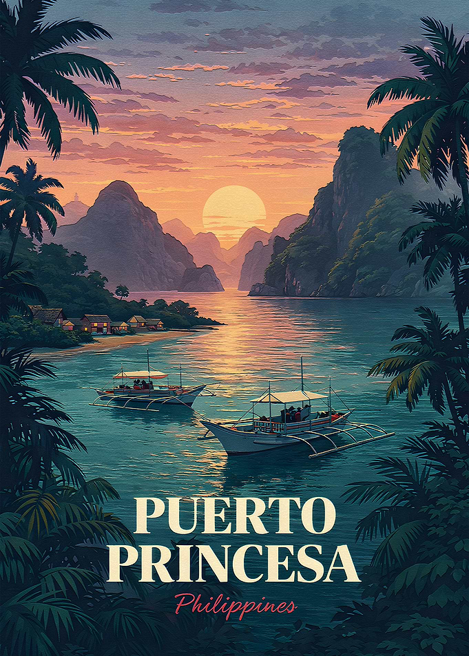 Puerto Princesa Philippines Travel Poster