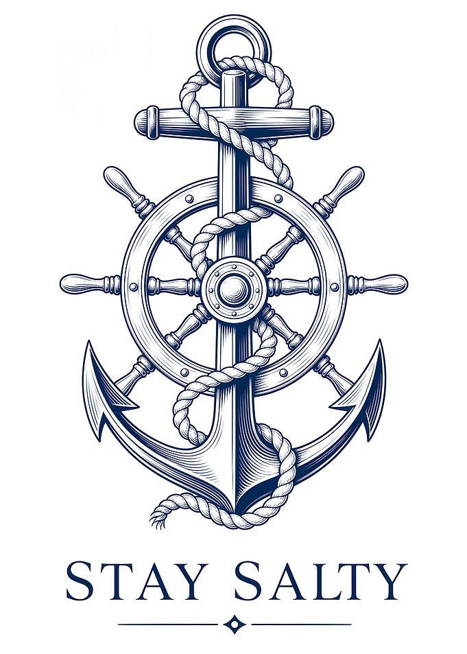 Nautical Anchor and Ship Wheel