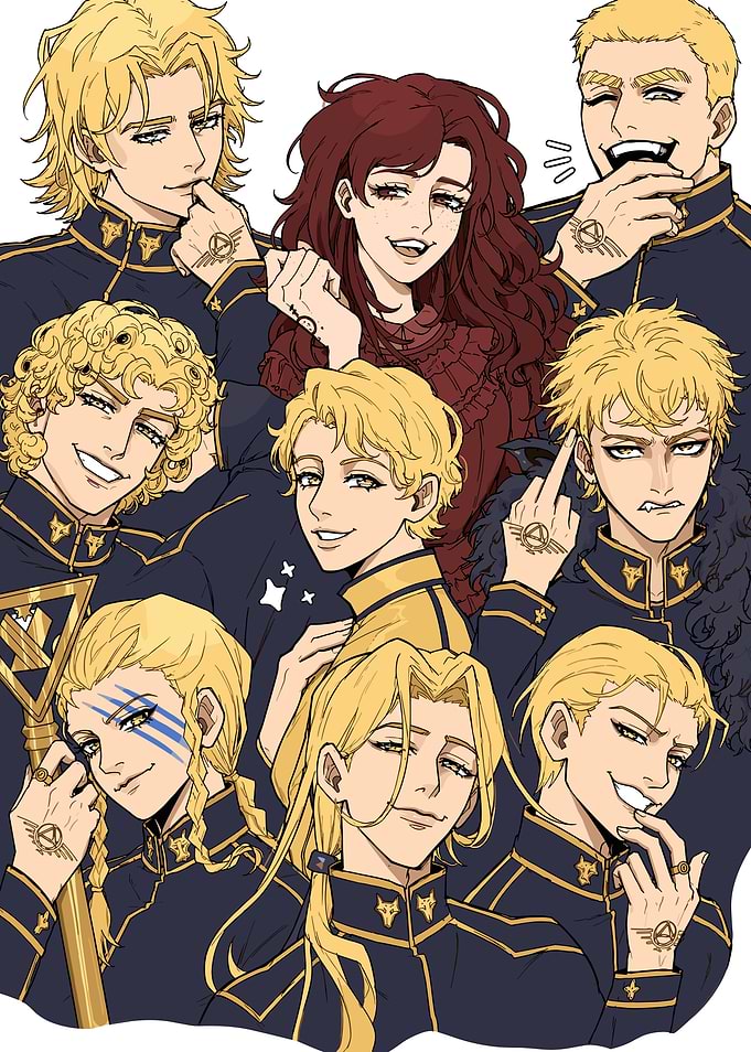 Red Rising Anime Characters in Uniforms