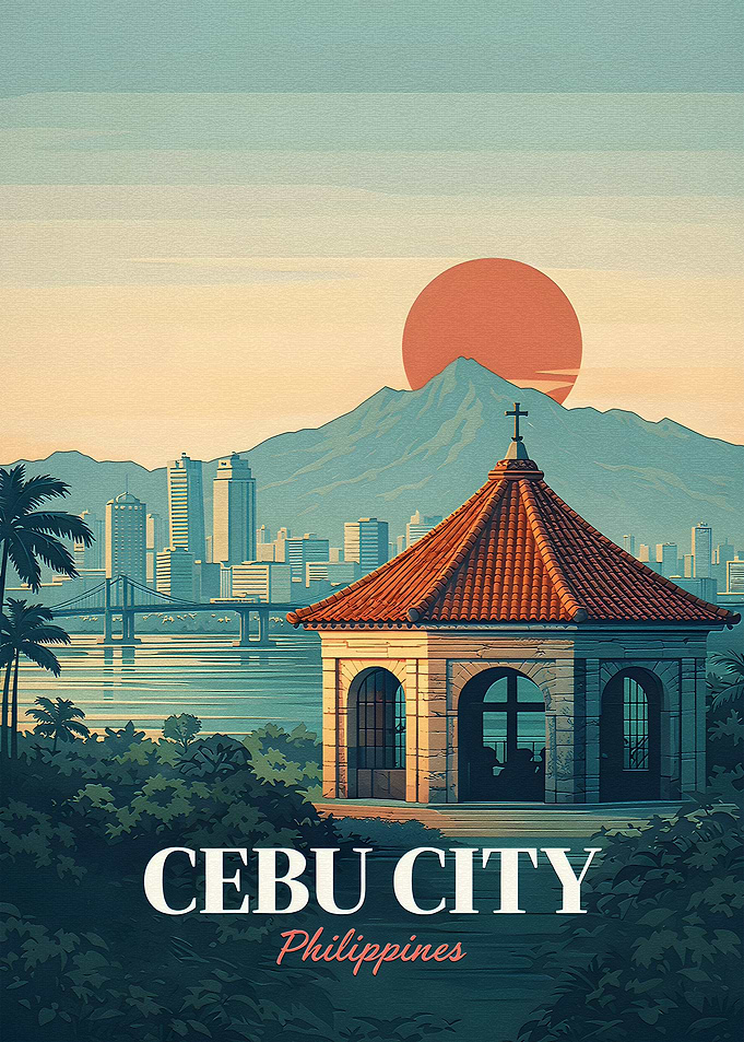 Cebu City Philippines Travel Poster