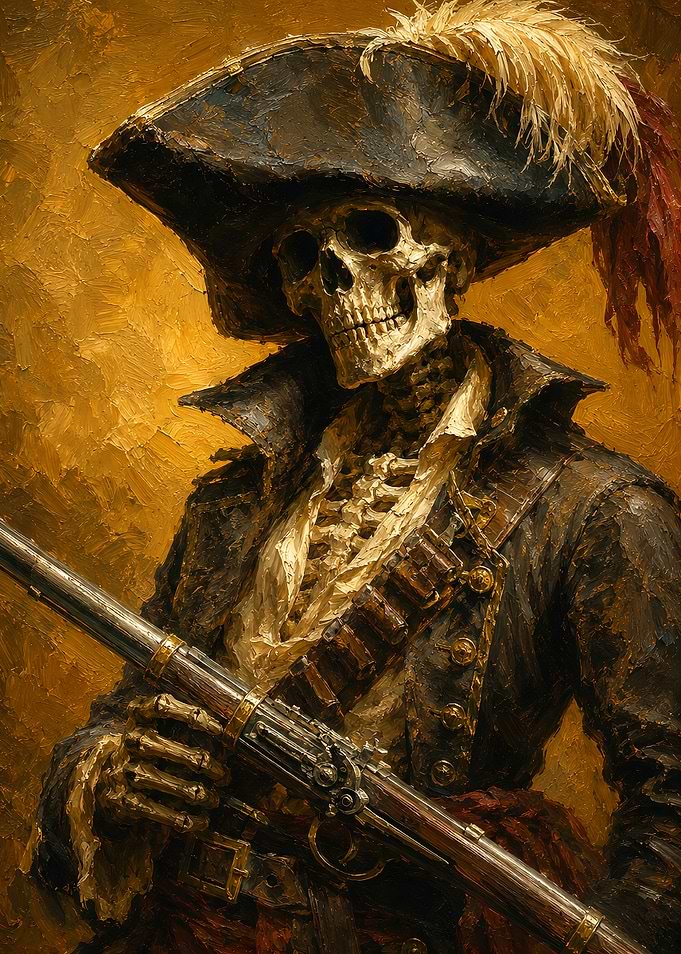 Skeleton Pirate with Musket