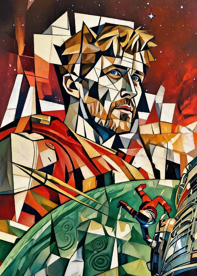 Abstract Portrait of a Man in Space