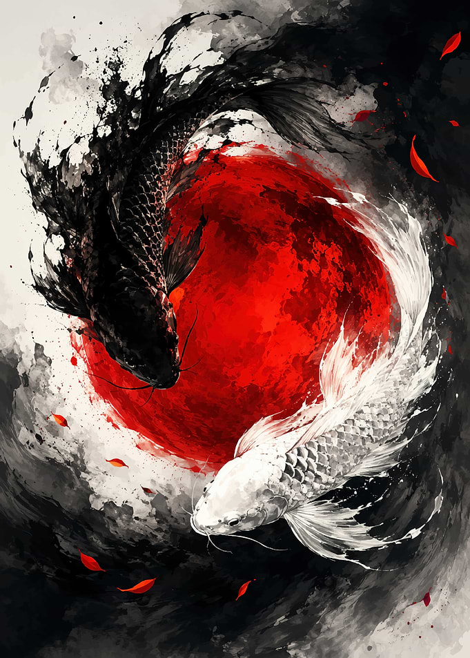Yin Yang Koi Fish Painting