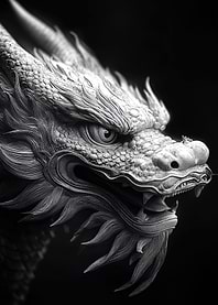Detailed Dragon Head Sculpture
