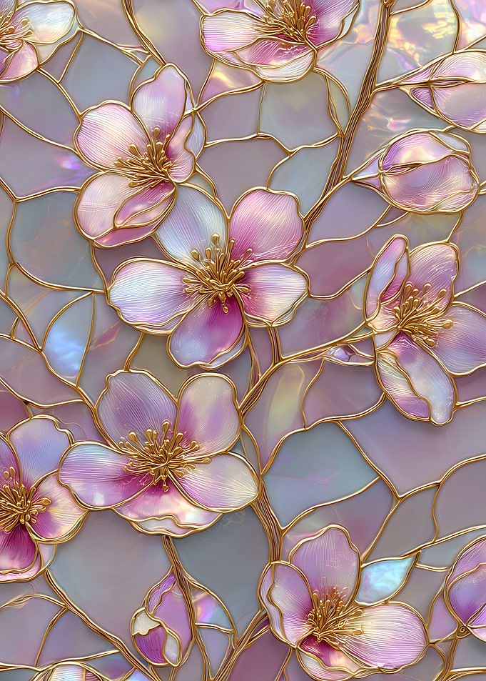 Stained Glass Floral Pattern