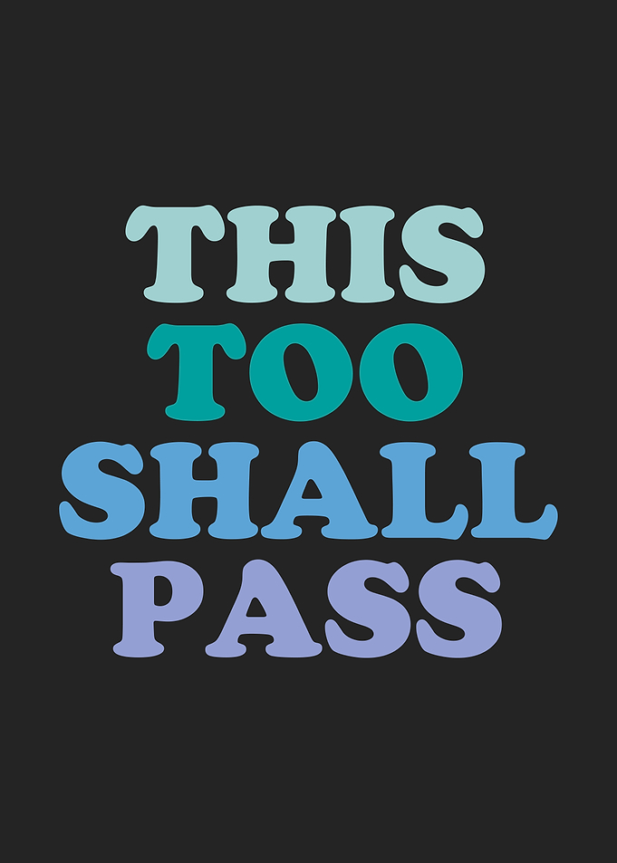 This Too Shall Pass Minimalist Typography Poster | Inspirational Quote Wall Art | Motivational Modern Design