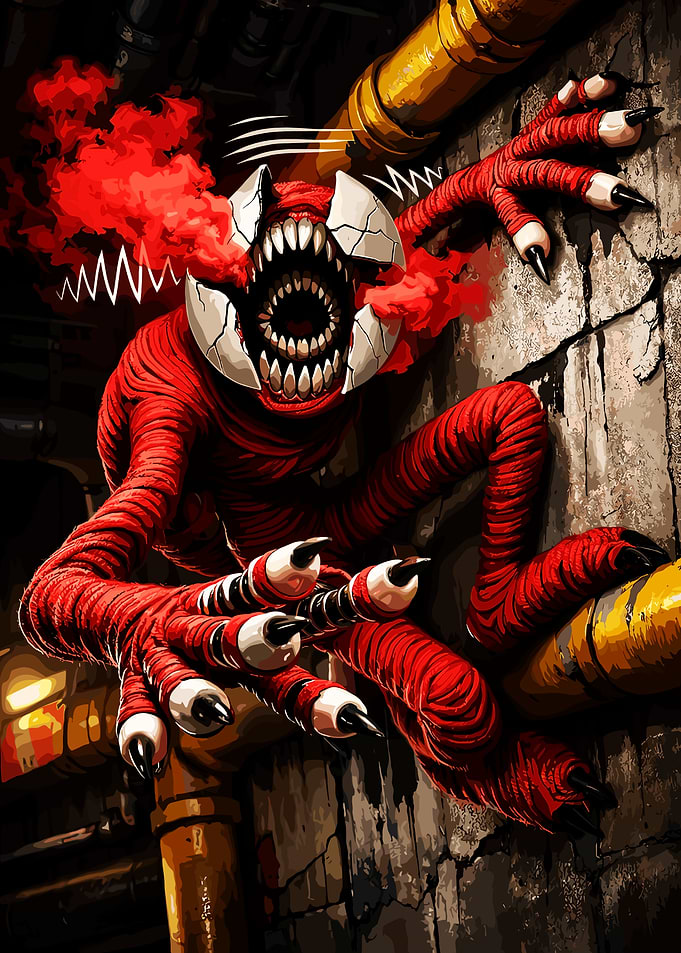 Horror Monster in Industrial Setting