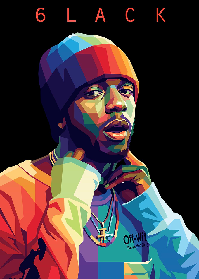6lack Pop Art Portrait