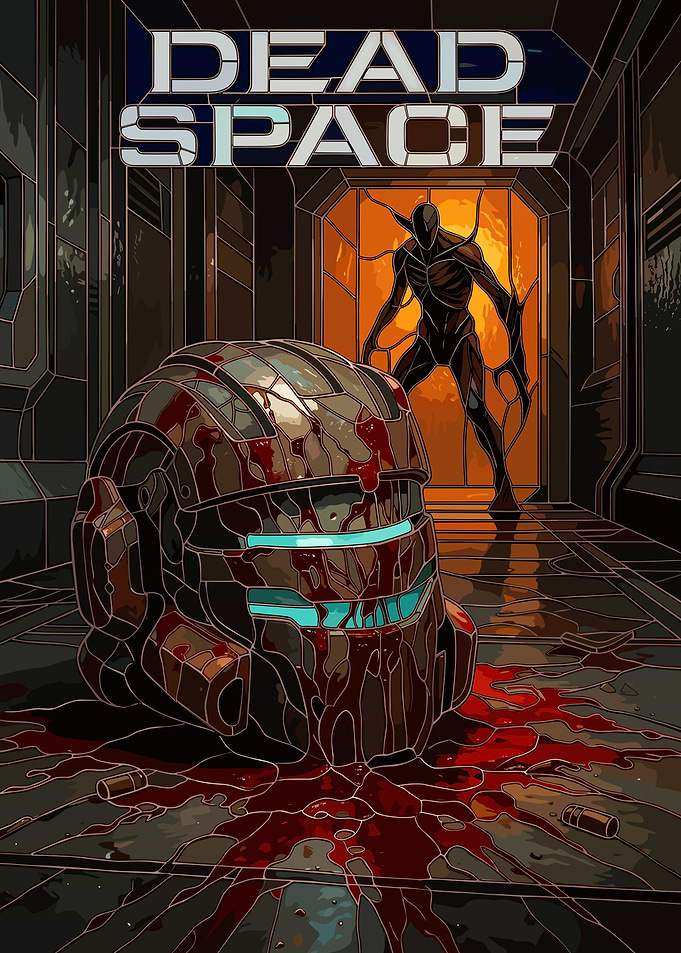 Dead Space Helmet and Necromorph