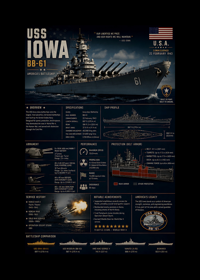 USS Iowa BB-61 Battleship