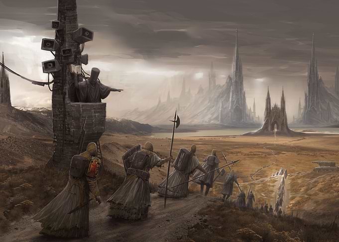 Fantasy Procession to a Futuristic City