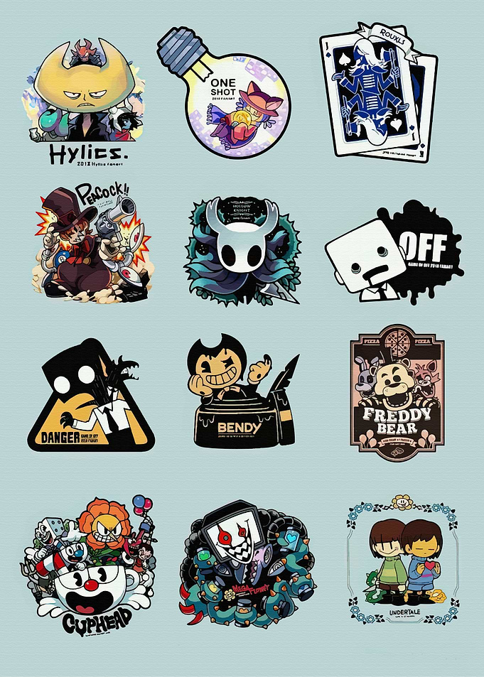 Video Game Character Sticker Collection