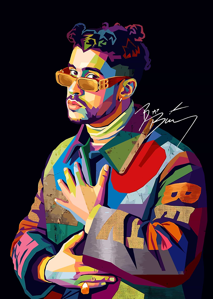 Bad Bunny Pop Art Portrait