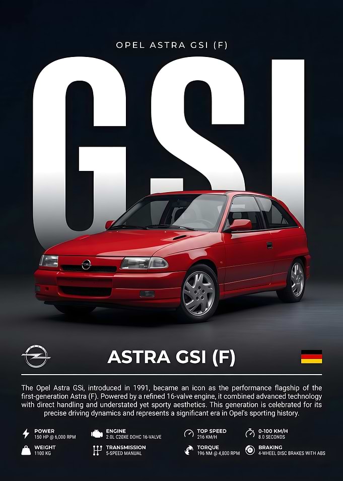 Opel Astra GSi (F) Poster