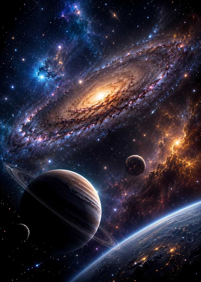 Cosmic Galaxy with Planets