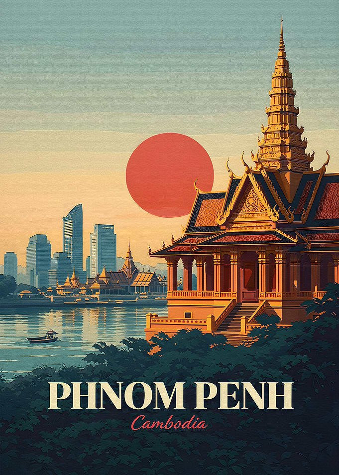 Phnom Penh Travel Poster