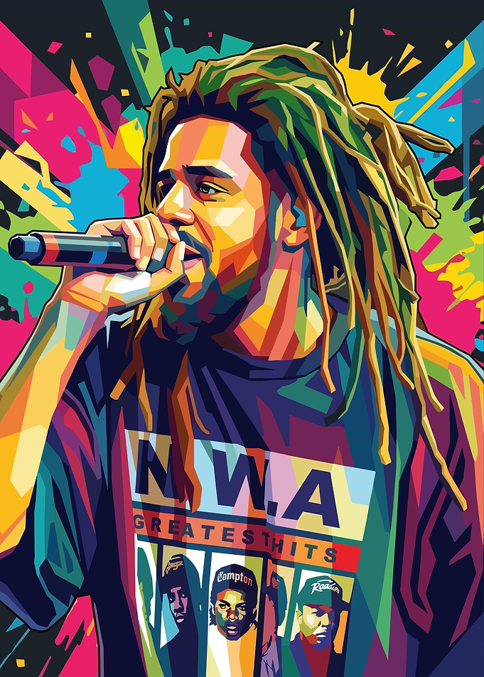 J. Cole Pop Art Portrait